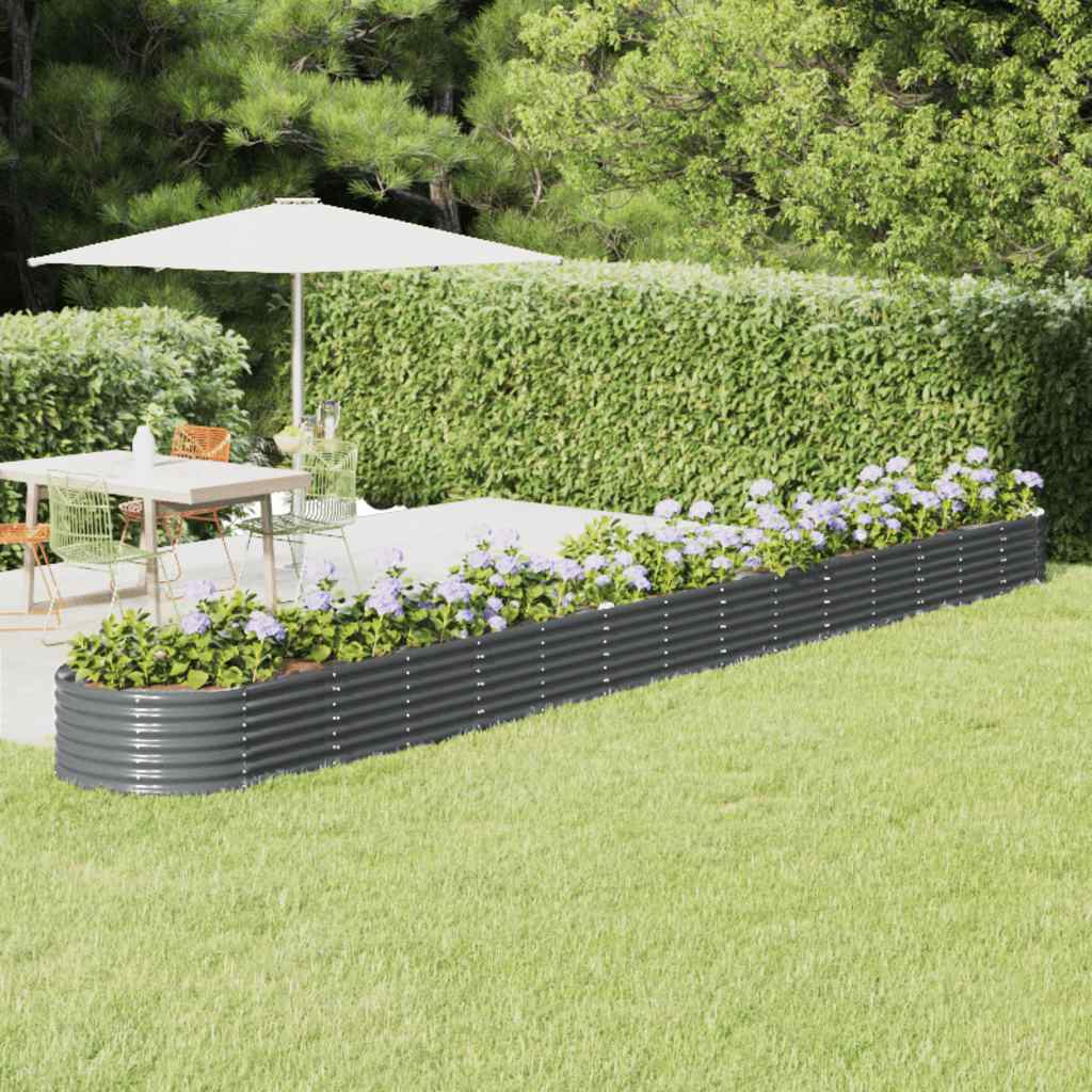 Verzinktes Stahl Hochbeet Anthrazit 620x80x36 cm