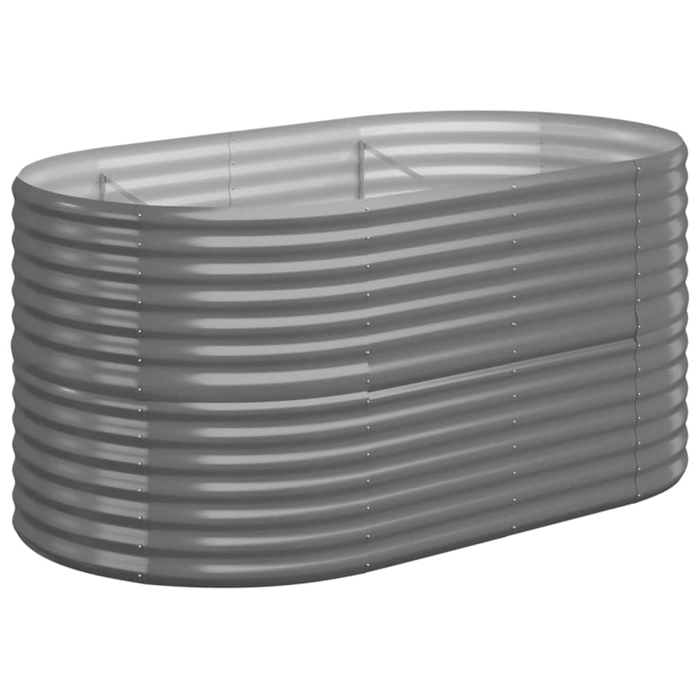 Verzinktes Stahl Hochbeet, 152x80x68 cm, Grau