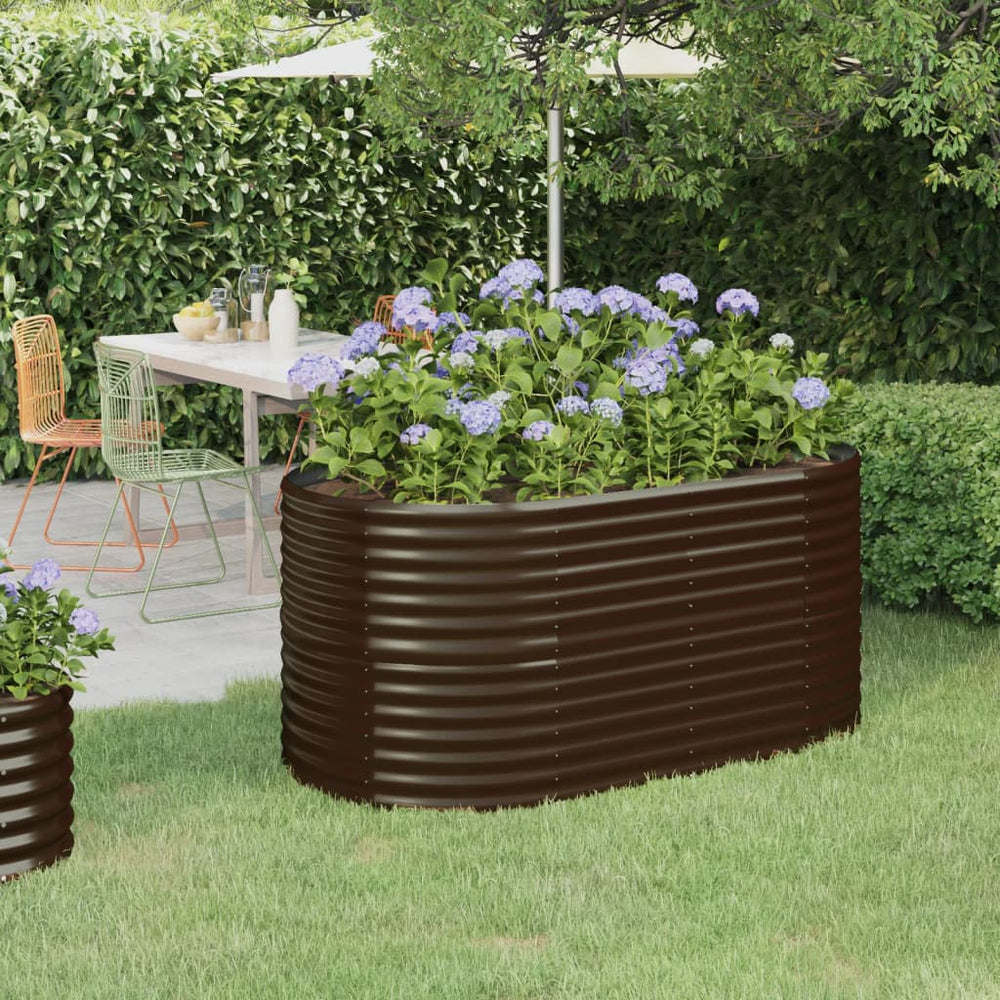 Verzinktes Stahl Hochbeet Braun 152x80x68cm