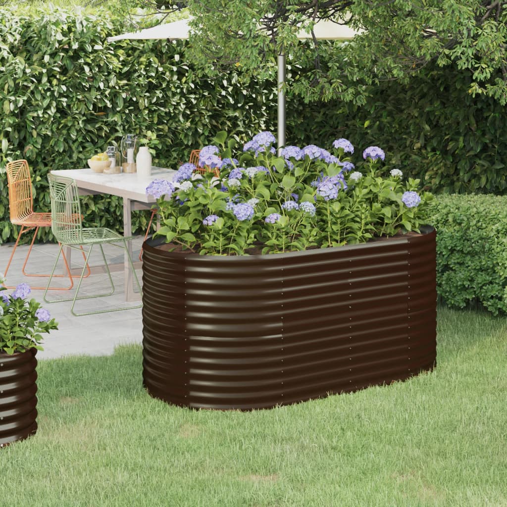 Verzinktes Stahl Hochbeet Braun 152x80x68cm