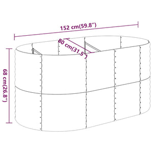Anthrazit Hochbeet 152x80x68 cm