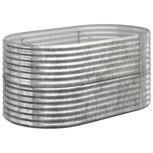 vidaXL Carré potager en acier galvanisé 152x80x68 cm argenté