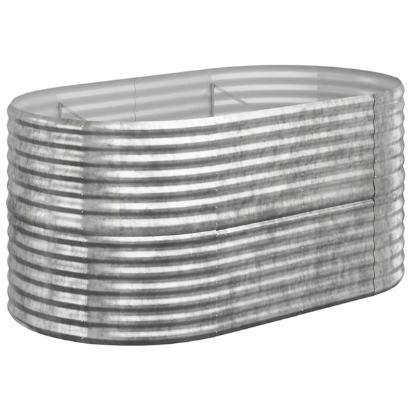 vidaXL Carré potager en acier galvanisé 152x80x68 cm argenté
