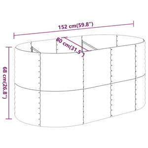 vidaXL Carré potager en acier galvanisé 152x80x68 cm argenté