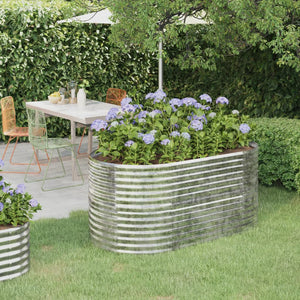 vidaXL Carré potager en acier galvanisé 152x80x68 cm argenté