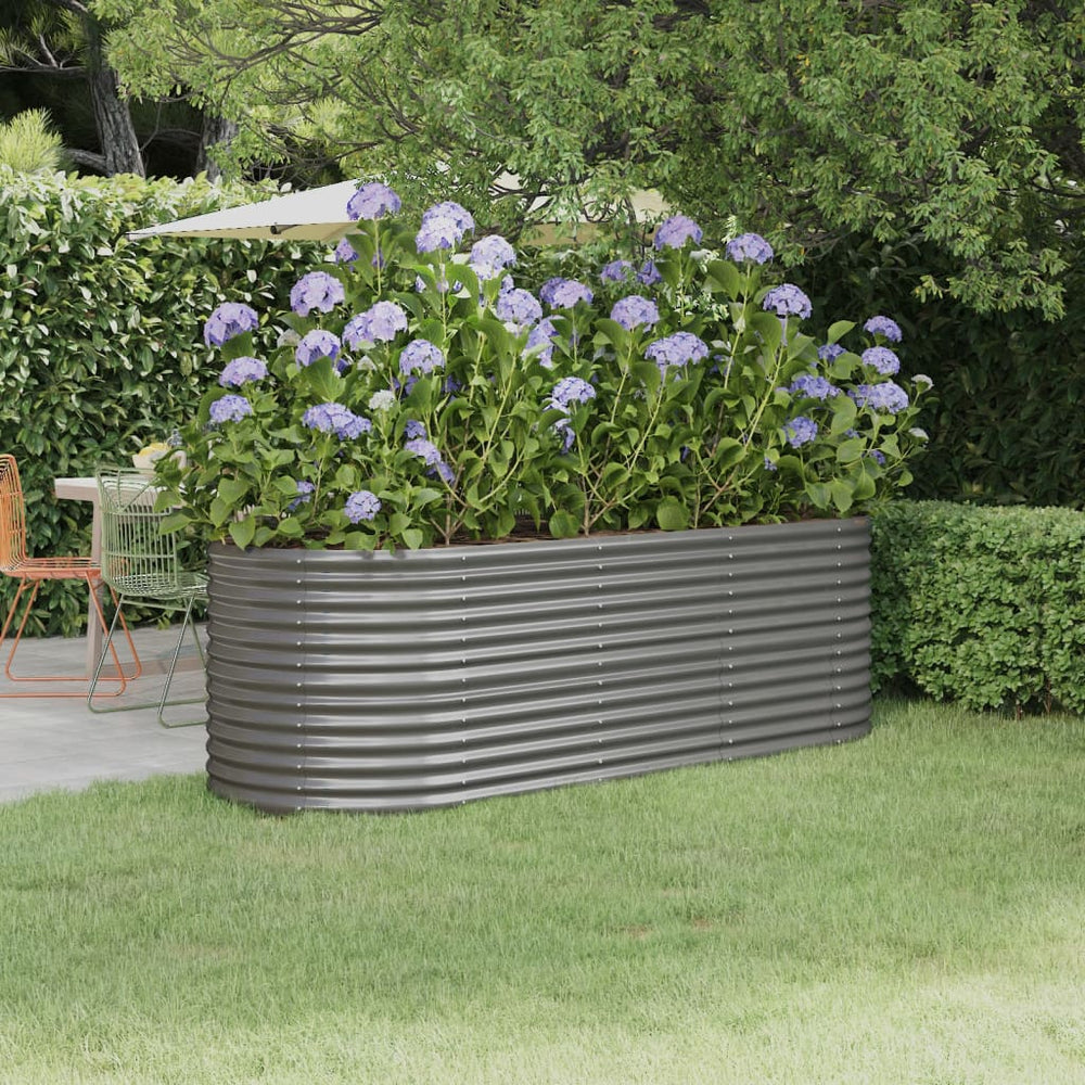Verzinktes Stahl Hochbeet 224x80x68cm Grau