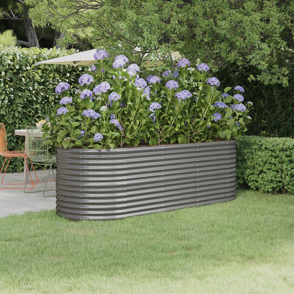 Verzinktes Stahl Hochbeet 224x80x68cm Grau