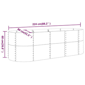 Hochbeet Anthrazit 224x80x68 cm Verzinkt