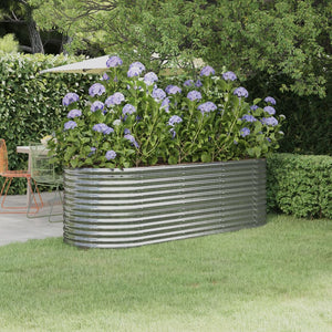 vidaXL Jardinière surélevée Acier galvanisé 224x80x68 cm Argenté