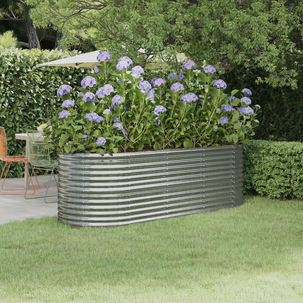 vidaXL Jardinière surélevée Acier galvanisé 224x80x68 cm Argenté