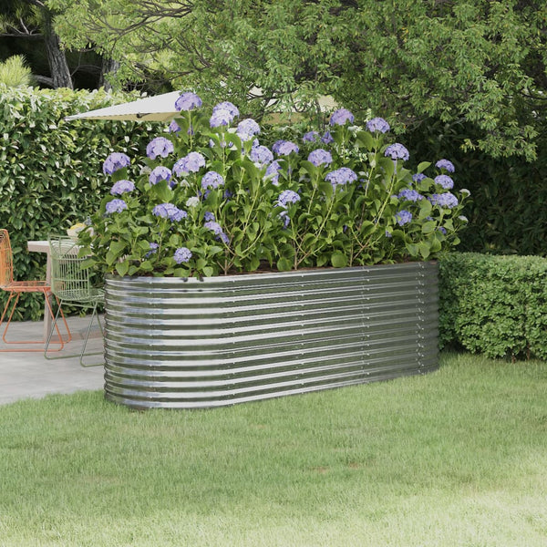 vidaXL Jardinière surélevée Acier galvanisé 224x80x68 cm Argenté