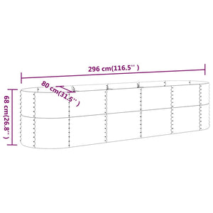 Hochbeet Anthrazit Verzinkter Stahl 296cm