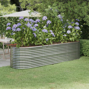 Verzinktes Stahl Hochbeet, 296 cm, Silber