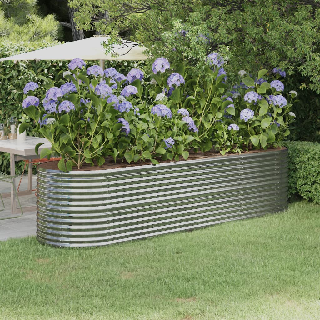 Verzinktes Stahl Hochbeet, 296 cm, Silber