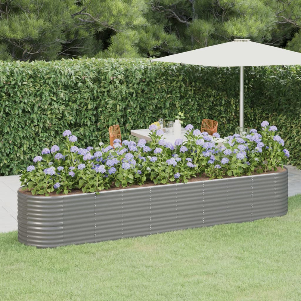 Verzinktes Stahl Hochbeet, 368 cm, Grau