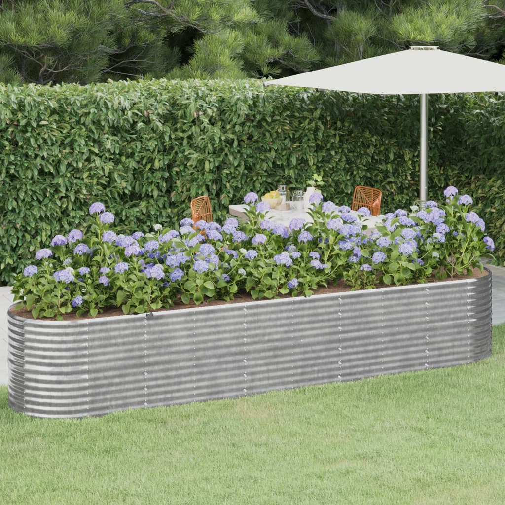 Verzinktes Stahl Hochbeet, 368 cm, Silber