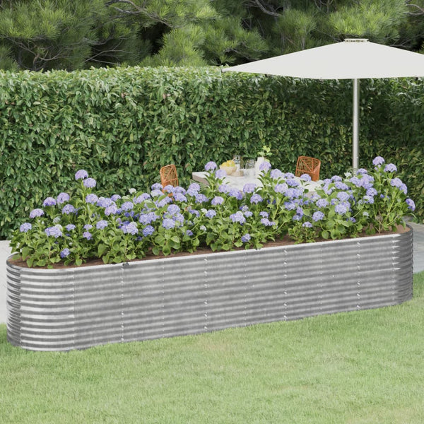 Verzinktes Stahl Hochbeet, 368 cm, Silber