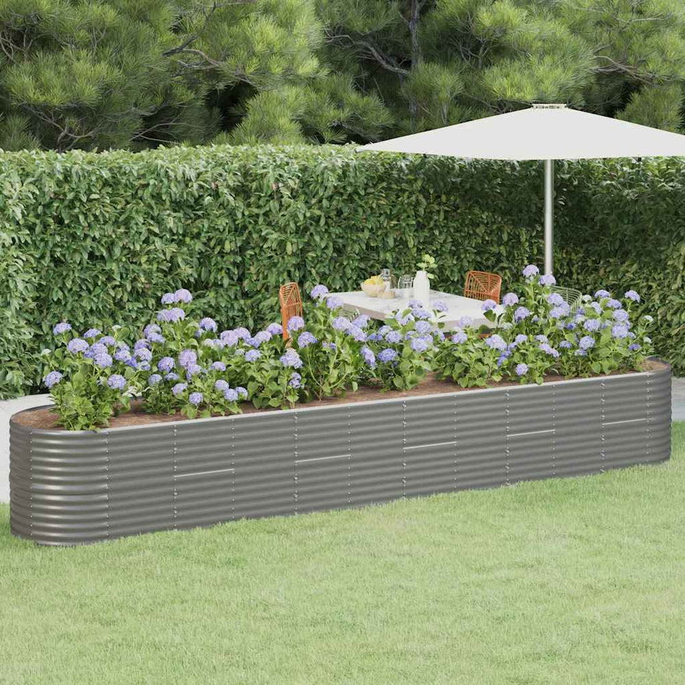 Verzinktes Stahl Hochbeet, 440 cm, Grau