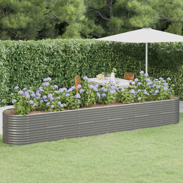 Verzinktes Stahl Hochbeet, 440 cm, Grau
