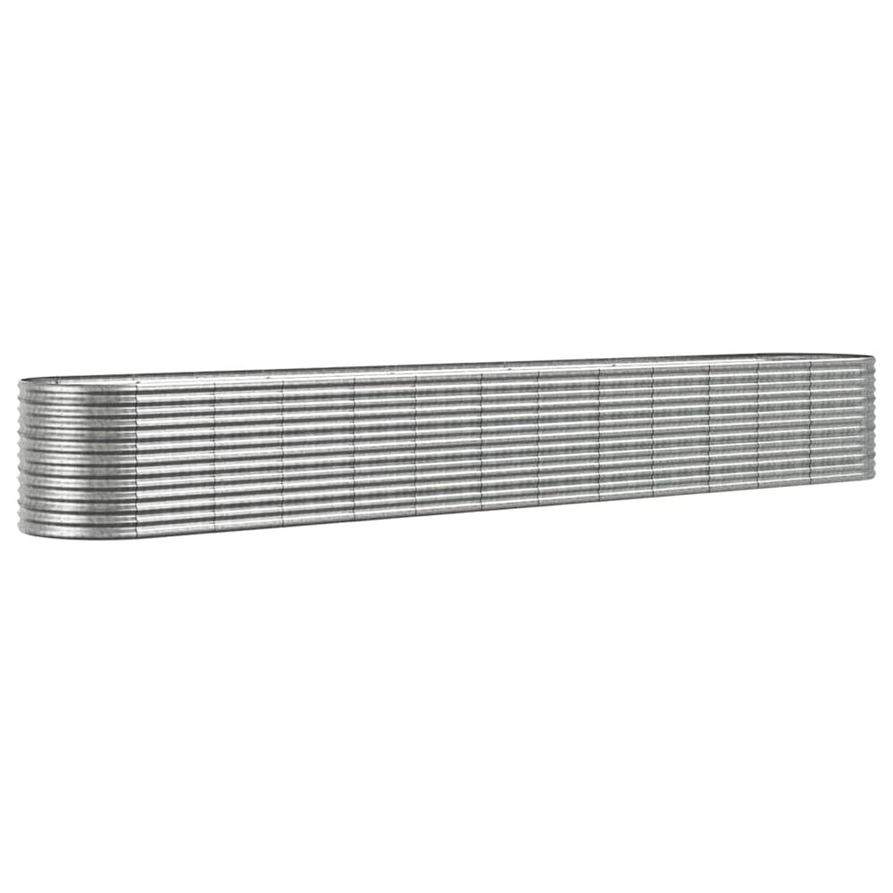 Hochbeet aus pulverbeschichtetem Stahl, 512x80x68 cm, Silber