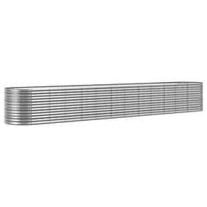 Hochbeet aus pulverbeschichtetem Stahl, 512x80x68 cm, Silber