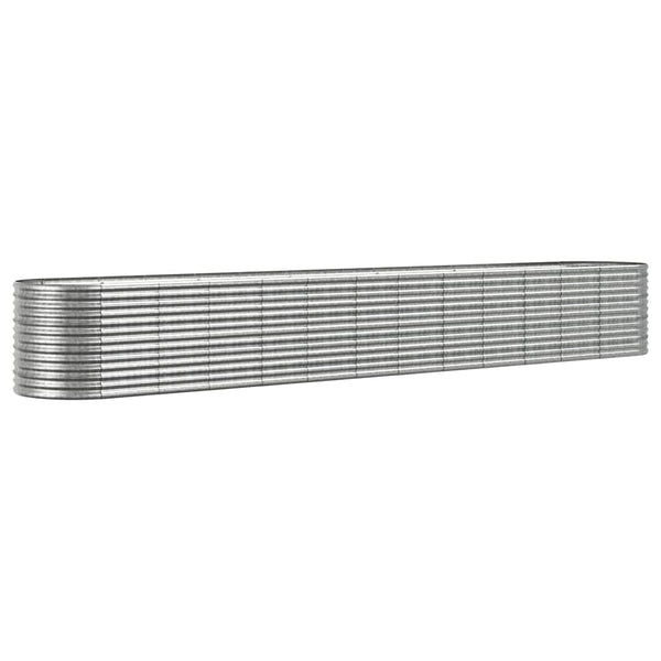 Hochbeet aus pulverbeschichtetem Stahl, 512x80x68 cm, Silber