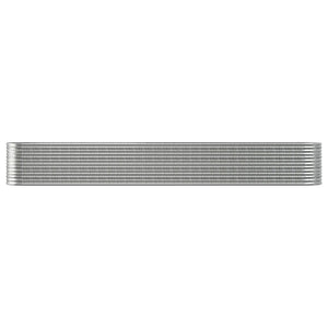 Hochbeet aus pulverbeschichtetem Stahl, 512x80x68 cm, Silber
