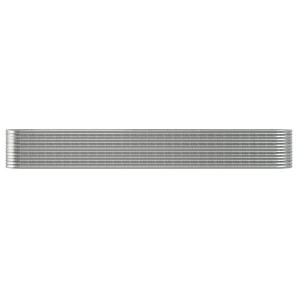 Hochbeet aus pulverbeschichtetem Stahl, 512x80x68 cm, Silber