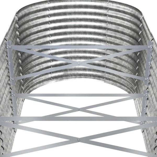 Hochbeet aus pulverbeschichtetem Stahl, 512x80x68 cm, Silber