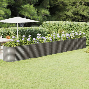 Graues Stahl Hochbeet 620x80x68 cm