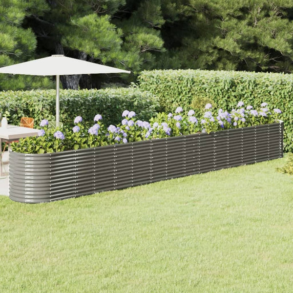 Graues Stahl Hochbeet 620x80x68 cm
