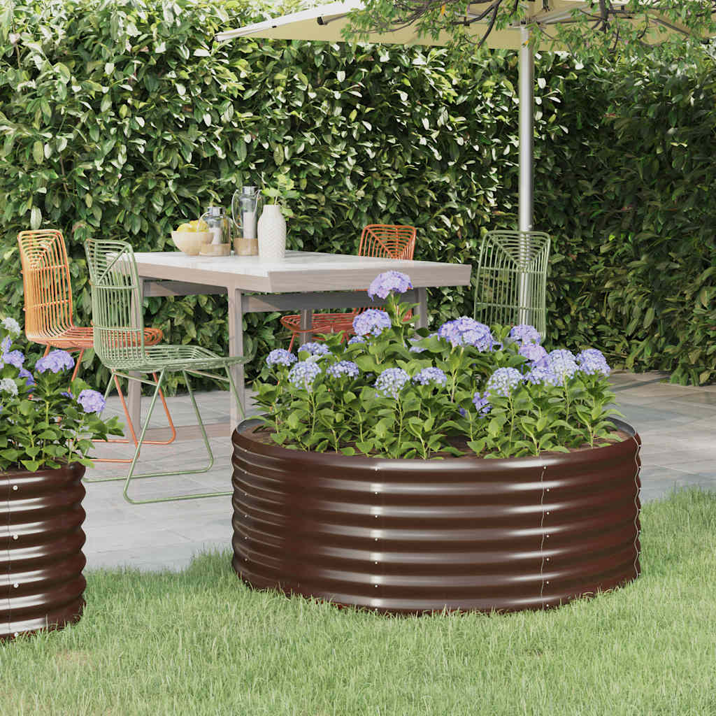 Verzinktes Stahl Hochbeet Braun 100x100x36cm