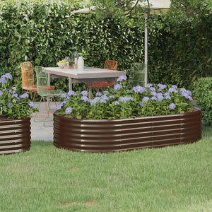 Verzinktes Stahl Hochbeet, 175x100x36 cm, Braun