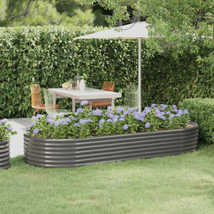 vidaXL Carré potager en acier galvanisé 249x100x36 cm Gris