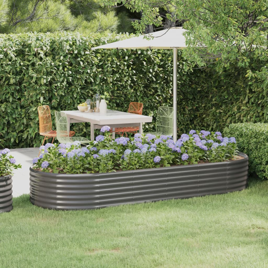 vidaXL Carré potager en acier galvanisé 249x100x36 cm Gris
