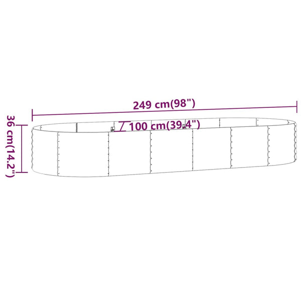 Verzinktes Stahl Hochbeet Braun 249x100x36cm