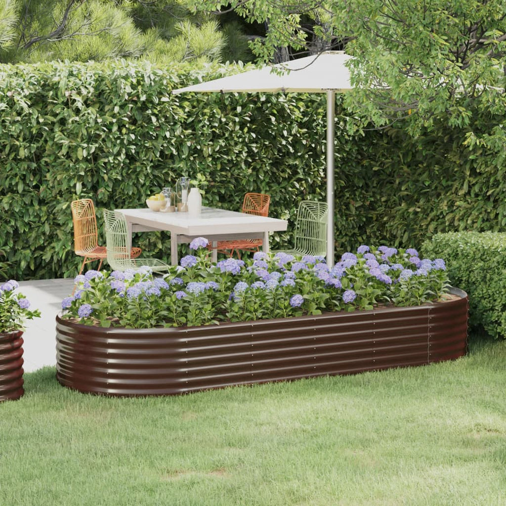 Verzinktes Stahl Hochbeet Braun 249x100x36cm