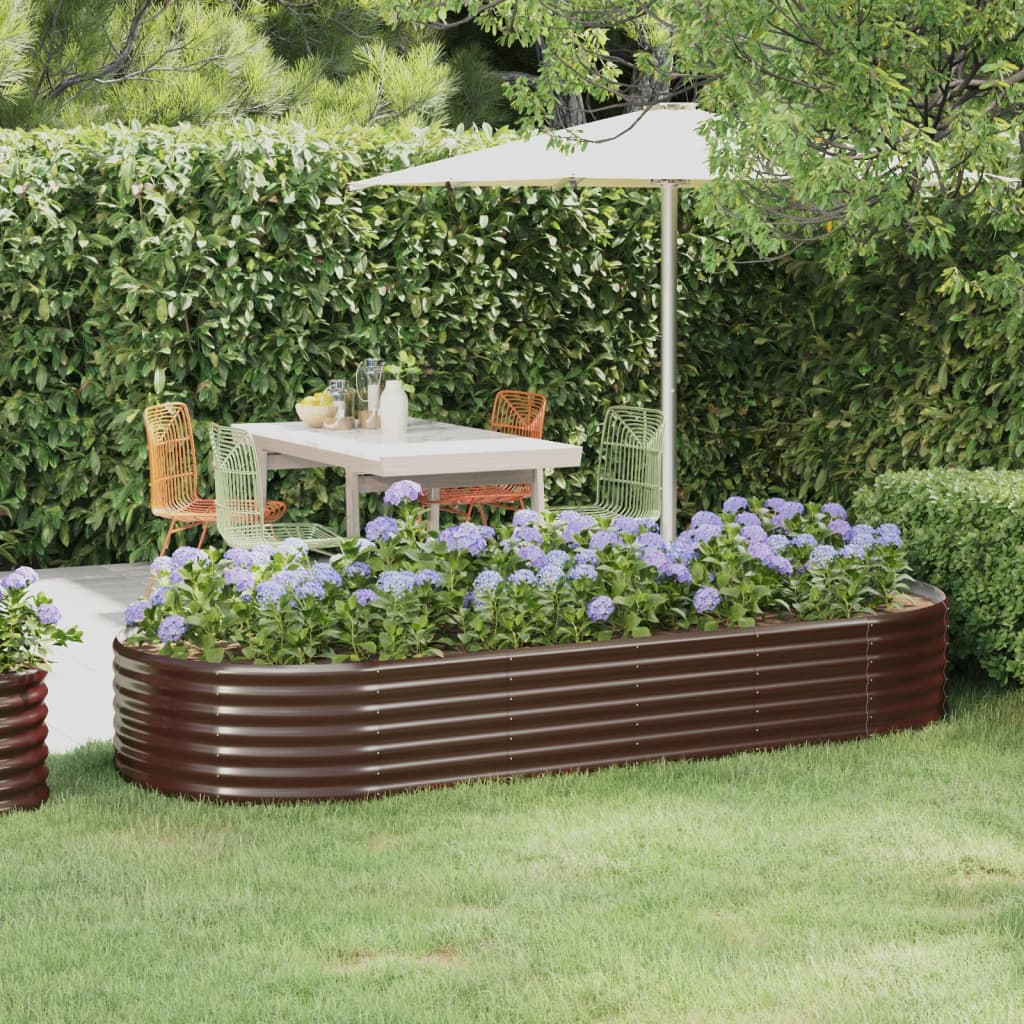 Verzinktes Stahl Hochbeet Braun 249x100x36cm