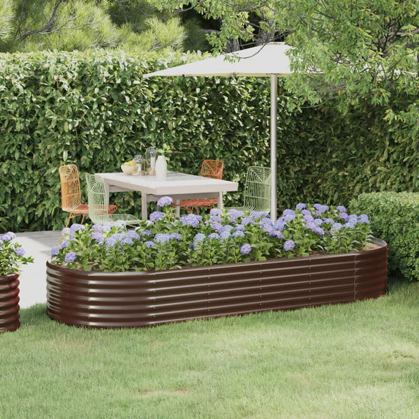 Verzinktes Stahl Hochbeet Braun 249x100x36cm