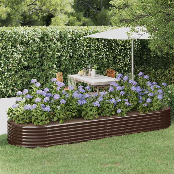 Verzinktes Stahl Hochbeet Braun 322x100x36 cm