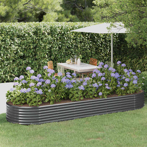 vidaXL Jardinière surélevée en acier galvanisé 322x100x36 cm anthracite