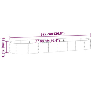 Verzinktes Stahl Hochbeet 322x100x36cm