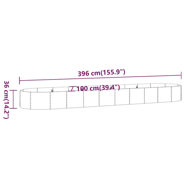 Verzinktes Stahl Hochbeet Anthrazit 396cm
