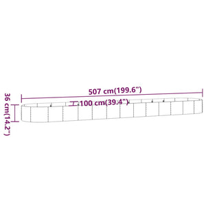 vidaXL Jardinière surélevée en Acier Galvanisé 507x100x36 cm Verte