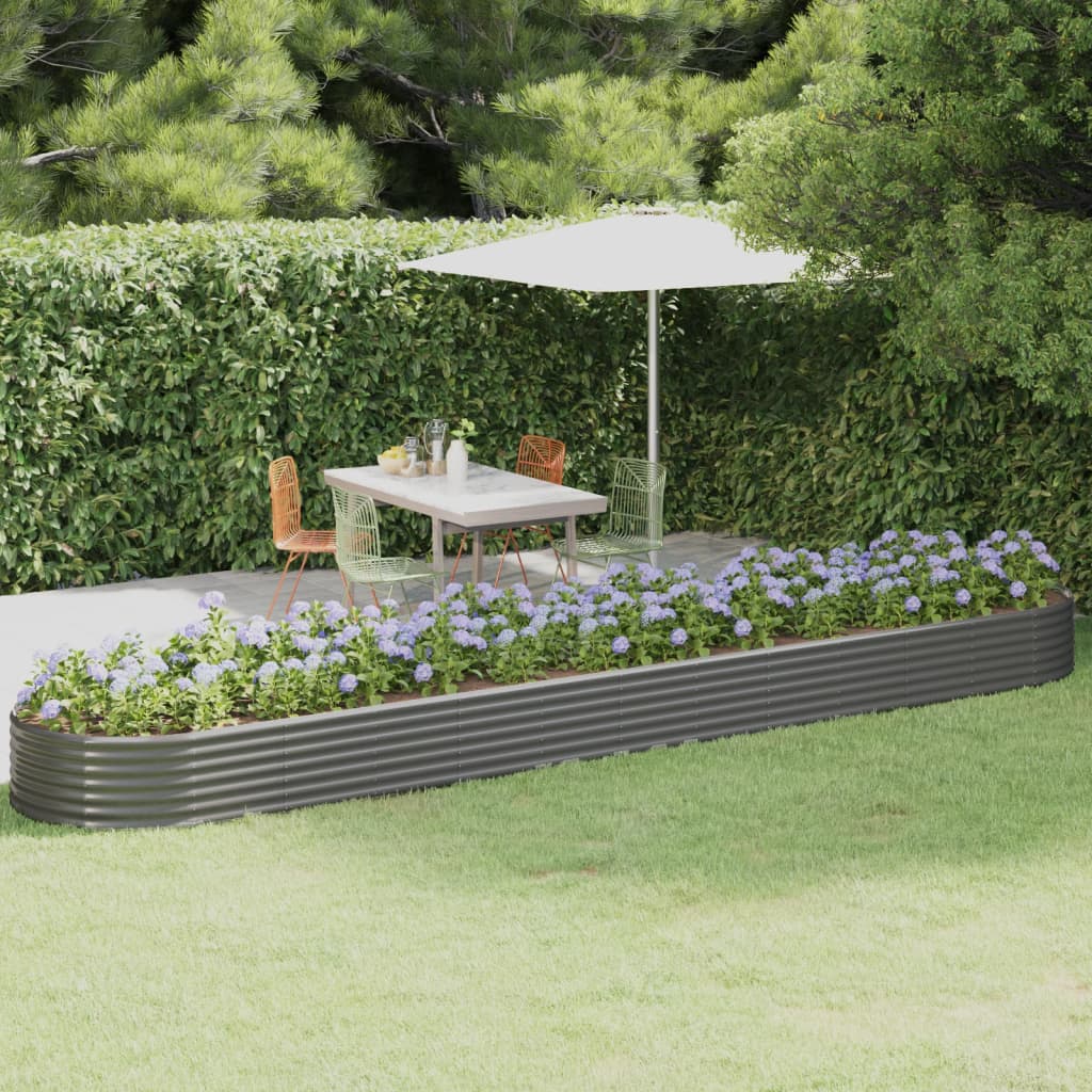 vidaXL Jardinière surélevée Acier galvanisé 507x100x36 cm Gris