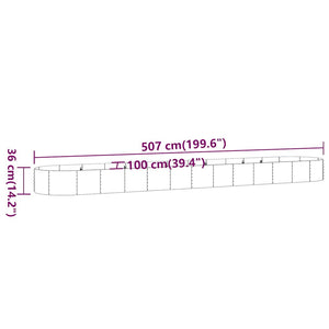 vidaXL Carré potager en acier galvanisé 507x100x36 cm Anthracite