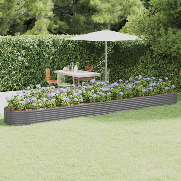 Verzinktes Stahl Hochbeet Grau 544x100x36 cm