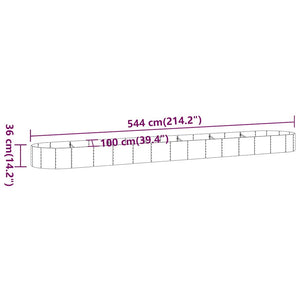 Anthrazit Hochbeet aus verzinktem Stahl, 544 cm