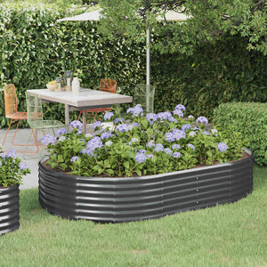 Verzinktes Stahl Hochbeet Anthrazit 214x140x36 cm