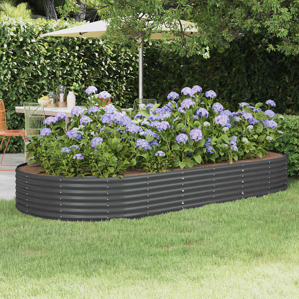 Verzinktes Stahl Hochbeet Anthrazit 296x140x36cm